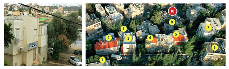 海法大屠殺倖存者之家已在海法擴展到九棟建物(右圖)。其中包括整棟都提供倖存者住宿的建物（建築2及5），以及在其它建築裡的公寓，整修後提供其他倖存者住宿（建築1, 3-4, 及6-9）。第10棟是即將成為海法之家的新建物。右圖為海法之家的建物外觀。