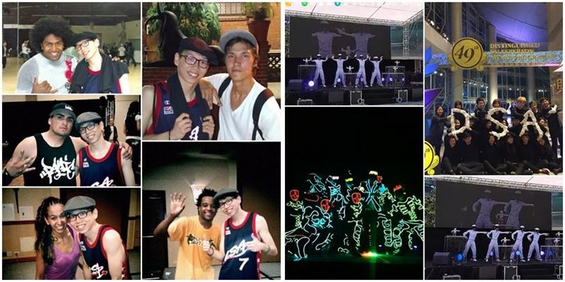 在多間公司參與演出及參與排舞、編舞工作；左圖是2014年Moe到美國學習舞蹈、在跳舞營會拿到奬學金的照片。